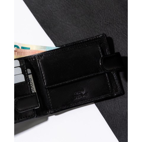 Portfel męski z RFID w czarnym kolorze - Rovicky Portfel męski z RFID w czarnym kolorze - Rovicky