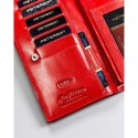 Elegancki czerwony portfel z zewnętrzną kieszonką - Peterson
