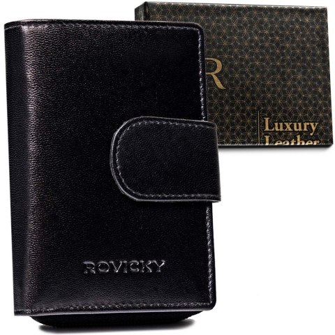 Skórzany portfel damski z systemem RFID Protect - Rovicky Skórzany portfel damski z systemem RFID Protect - Rovicky