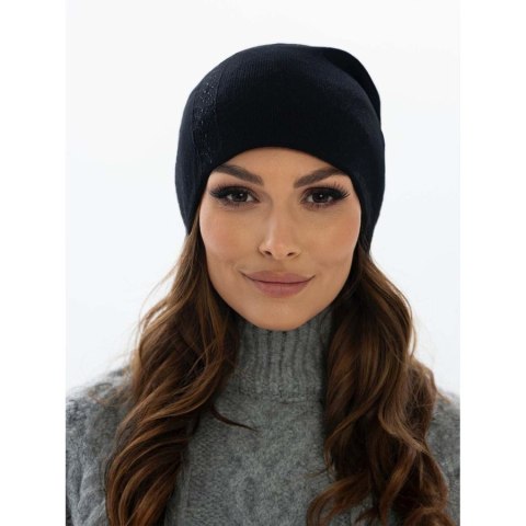 Czapka damska Beanie z kryształkami czarna - Peterson Czapka damska Beanie z kryształkami czarna - Peterson