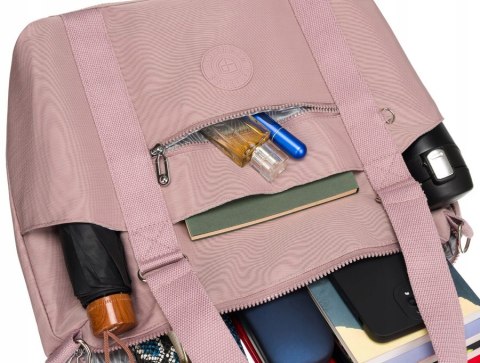 Duży shopper damski z tkaniny nylonowej - Peterson Duży shopper damski z tkaniny nylonowej - Peterson