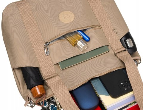 Duży shopper damski z tkaniny nylonowej - Peterson Duży shopper damski z tkaniny nylonowej - Peterson