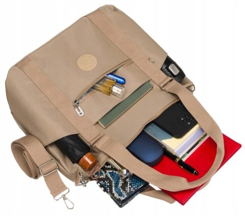 Duży shopper damski z tkaniny nylonowej - Peterson Duży shopper damski z tkaniny nylonowej - Peterson