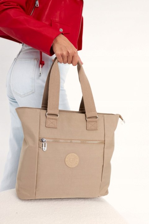 Nylonowy, pojemny shopper damski - Peterson Nylonowy, pojemny shopper damski - Peterson