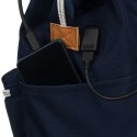 Granatowy plecak damski z poliestru z miejscem na laptopa i portem USB - Peterson