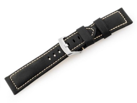 Pasek skórzany do zegarka W29 - czarny - 24mm Pasek skórzany do zegarka W29 - czarny - 24mm