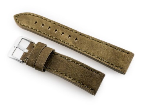 Pasek skórzany do zegarka W48 - PREMIUM - oliwkowy - 24mm Pasek skórzany do zegarka W48 - PREMIUM - oliwkowy - 24mm