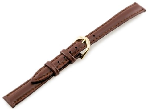 Pasek skórzany do zegarka - CASIO - ciemnobrązowy/złoty I - 12mm Pasek skórzany do zegarka - CASIO - ciemnobrązowy/złoty I - 12mm