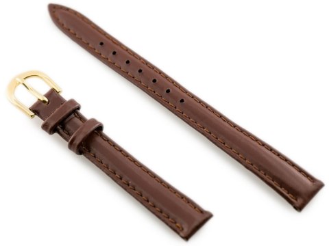 Pasek skórzany do zegarka - CASIO - ciemnobrązowy/złoty I - 12mm Pasek skórzany do zegarka - CASIO - ciemnobrązowy/złoty I - 12mm