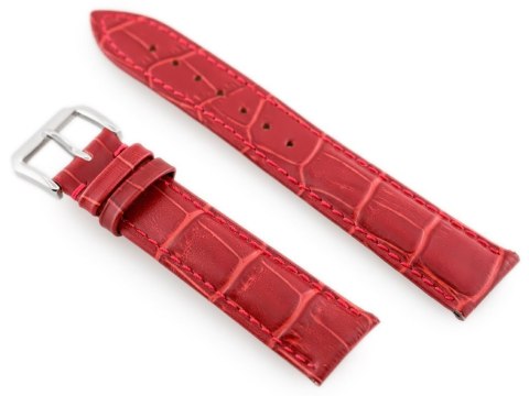 Pasek skórzany do zegarka W64 - czerwony - 22mm Pasek skórzany do zegarka W64 - czerwony - 22mm