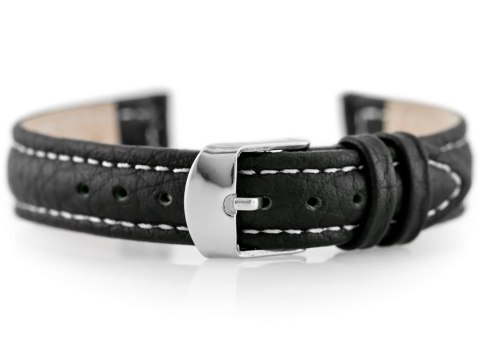 Pasek skórzany do zegarka W71 - czarny/biały - 14mm Pasek skórzany do zegarka W71 - czarny/biały - 14mm