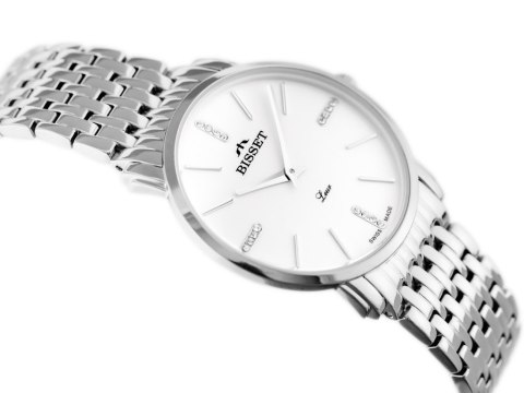 ZEGAREK DAMSKI BISSET BSBE54 - silver/white (zb554a) ZEGAREK DAMSKI BISSET BSBE54 - silver/white (zb554a)