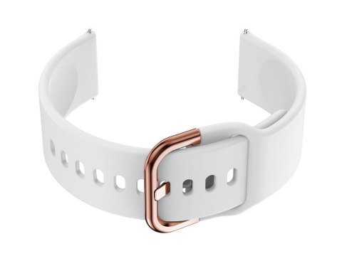 Pasek gumowy do smartwatch U01 - biały/rosegold - 20mm Pasek gumowy do smartwatch U01 - biały/rosegold - 20mm