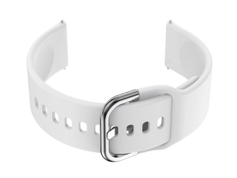 Pasek gumowy do smartwatch U01 - biały/srebrny - 18mm Pasek gumowy do smartwatch U01 - biały/srebrny - 18mm