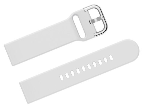 Pasek gumowy do smartwatch U01 - biały/srebrny - 20mm Pasek gumowy do smartwatch U01 - biały/srebrny - 20mm