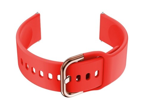 Pasek gumowy do smartwatch U01 - czerwony/r.gold - 20mm Pasek gumowy do smartwatch U01 - czerwony/r.gold - 20mm