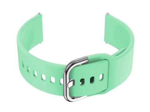 Pasek gumowy do smartwatch U01 - miętowy/srebrny - 20mm Pasek gumowy do smartwatch U01 - miętowy/srebrny - 20mm