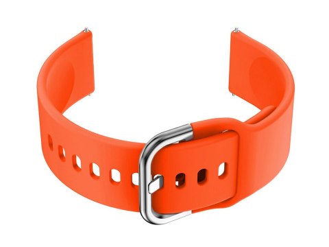 Pasek gumowy do smartwatch U01 - pomarańczowy/srebrny - 20mm Pasek gumowy do smartwatch U01 - pomarańczowy/srebrny - 20mm