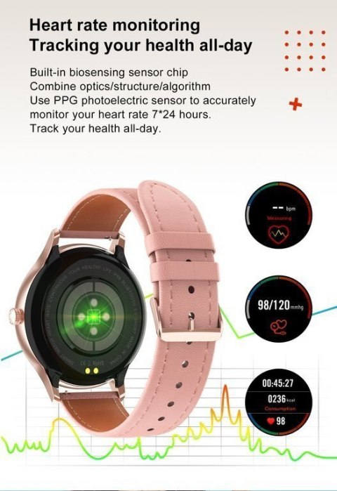 SMARTWATCH DAMSKI PACIFIC 18-1 - BRANSOLETA + PASEK: Rosegold / Różowy (sy015a) SMARTWATCH DAMSKI PACIFIC 18-1 - BRANSOLETA + PASEK: Rosegold / Różowy (sy015a)