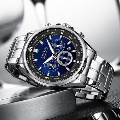 ZEGAREK MĘSKI CURREN 8399 (zc016b) - CHRONOGRAF + BOX ZEGAREK MĘSKI CURREN 8399 (zc016b) - CHRONOGRAF + BOX