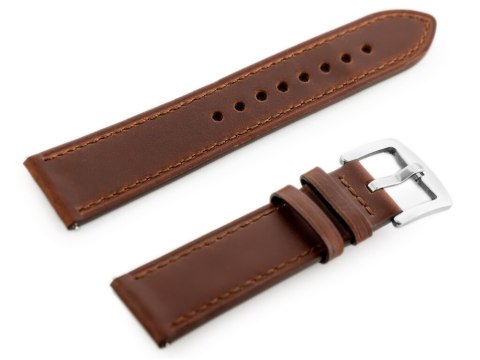 Pasek skórzany do zegarka W81 - ciemny brąz - 22mm Pasek skórzany do zegarka W81 - ciemny brąz - 22mm