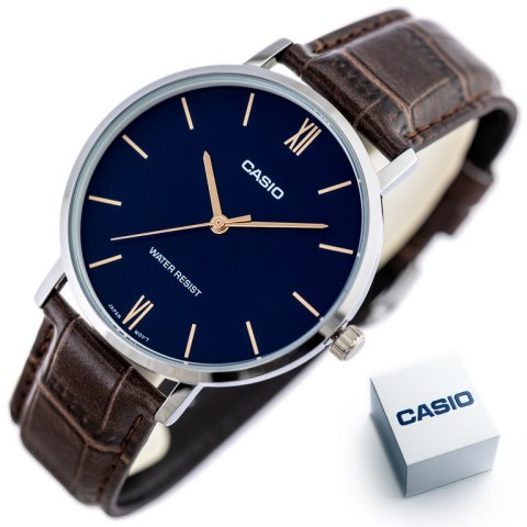 ZEGAREK MĘSKI CASIO MTP-VT01L-2B + BOX ZEGAREK MĘSKI CASIO MTP-VT01L-2B + BOX