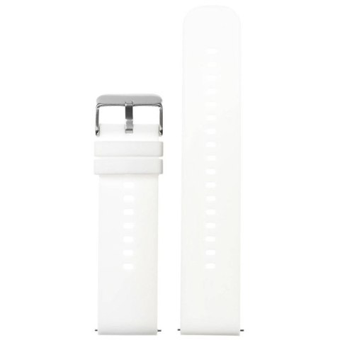 Pasek gumowy do zegarka U27 - biały/srebrny - 22mm Pasek gumowy do zegarka U27 - biały/srebrny - 22mm