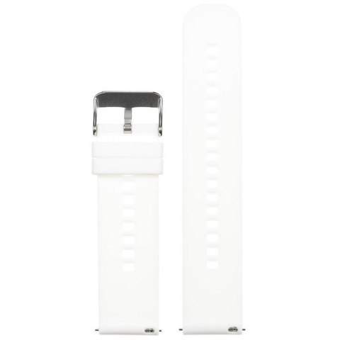 Pasek gumowy do zegarka U27 - biały/srebrny - 22mm Pasek gumowy do zegarka U27 - biały/srebrny - 22mm