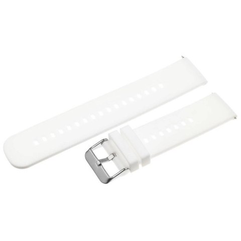 Pasek gumowy do zegarka U27 - biały/srebrny - 22mm Pasek gumowy do zegarka U27 - biały/srebrny - 22mm