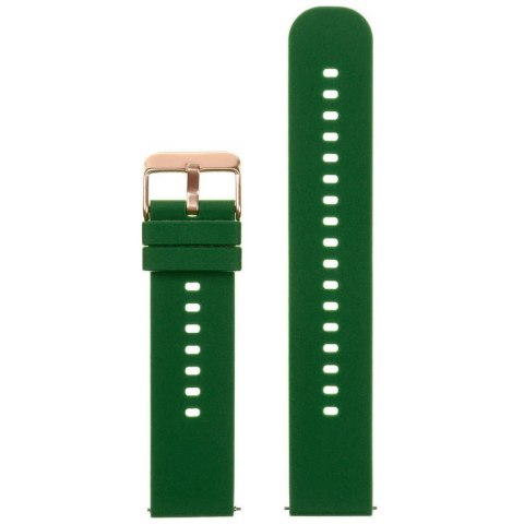 Pasek gumowy do zegarka U27 - ciemnozielony/rosegold - 22mm Pasek gumowy do zegarka U27 - ciemnozielony/rosegold - 22mm