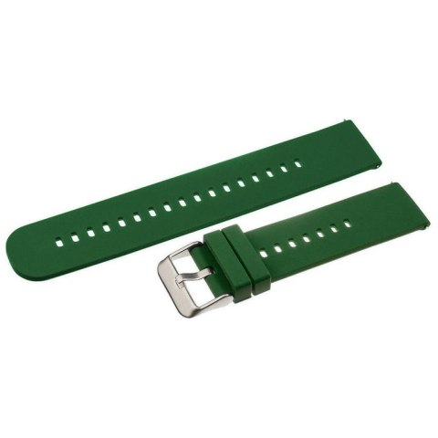 Pasek gumowy do zegarka U27 - ciemnozielony/srebrny - 18mm Pasek gumowy do zegarka U27 - ciemnozielony/srebrny - 18mm