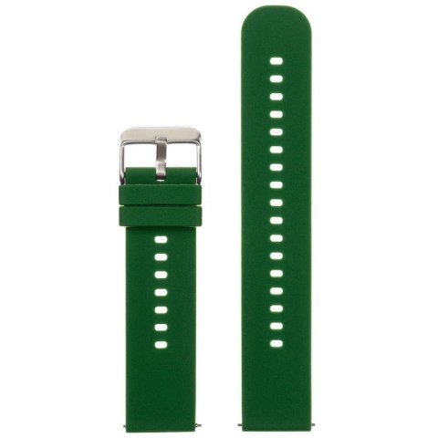 Pasek gumowy do zegarka U27 - ciemnozielony/srebrny - 20mm Pasek gumowy do zegarka U27 - ciemnozielony/srebrny - 20mm