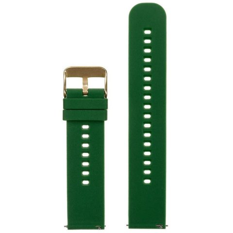 Pasek gumowy do zegarka U27 - ciemnozielony/złoty - 22mm Pasek gumowy do zegarka U27 - ciemnozielony/złoty - 22mm