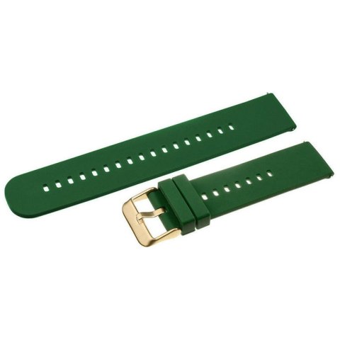 Pasek gumowy do zegarka U27 - ciemnozielony/złoty - 22mm Pasek gumowy do zegarka U27 - ciemnozielony/złoty - 22mm