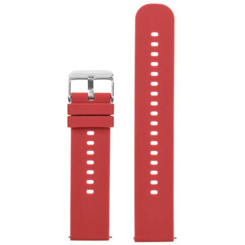 Pasek gumowy do zegarka U27 - czerwony/srebrny - 18mm Pasek gumowy do zegarka U27 - czerwony/srebrny - 18mm