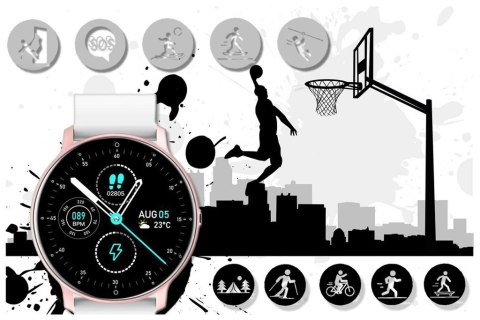 SMARTWATCH UNISEX GRAVITY GT1-7 - PULSOMETR, WŁASNE TARCZE (sg015g) SMARTWATCH UNISEX GRAVITY GT1-7 - PULSOMETR, WŁASNE TARCZE (sg015g)