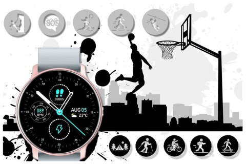 SMARTWATCH UNISEX GRAVITY GT1-8 - PULSOMETR, WŁASNE TARCZE (sg015h) SMARTWATCH UNISEX GRAVITY GT1-8 - PULSOMETR, WŁASNE TARCZE (sg015h)