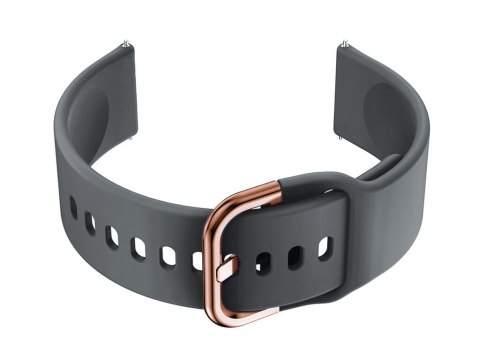 Pasek gumowy do smartwatch U01 - ciemny szary/r.gold - 20mm Pasek gumowy do smartwatch U01 - ciemny szary/r.gold - 20mm