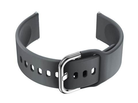 Pasek gumowy do smartwatch U01 - ciemny szary/srebrny - 20mm Pasek gumowy do smartwatch U01 - ciemny szary/srebrny - 20mm