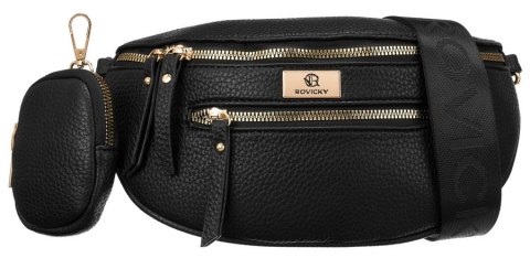 Saszetka damska crossbody ze skóry ekologicznej - Rovicky Saszetka damska crossbody ze skóry ekologicznej - Rovicky