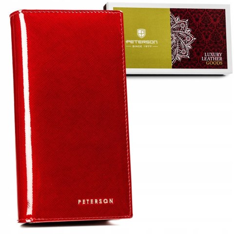Elegancki, pionowy portfel damski ze skóry naturalnej - Peterson Elegancki, pionowy portfel damski ze skóry naturalnej - Peterson