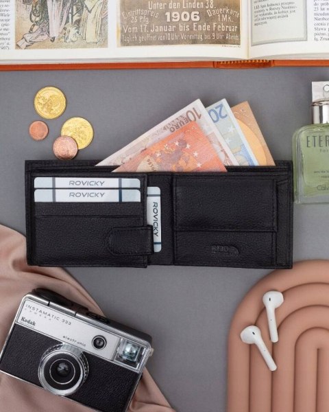 Mały, skórzany portfel męski z systemem RFID - 4U Cavaldi Mały, skórzany portfel męski z systemem RFID - 4U Cavaldi