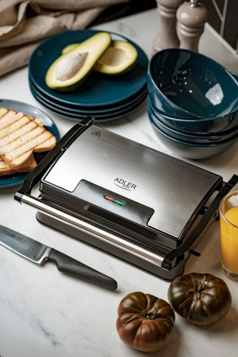 Adler | AD 3052 | Grill elektryczny | Stołowy | 1200 W | Stal nierdzewna Adler | AD 3052 | Grill elektryczny | Stołowy | 1200 W | Stal nierdzewna