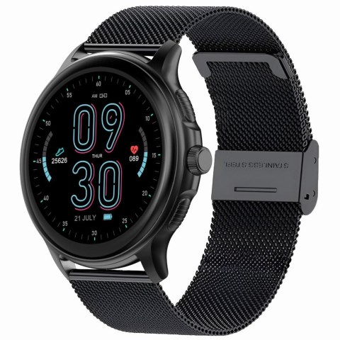 Smartwatch Damski GRAVITY GT12-1 Czarny Pasek Silikonowy + Czarna Bransoleta Smartwatch Damski GRAVITY GT12-1 Czarny Pasek Silikonowy + Czarna Bransoleta