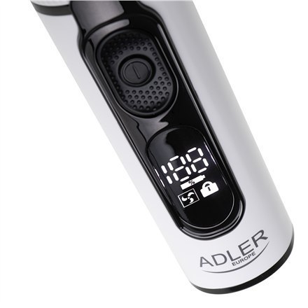 Adler | Maszynka do strzyżenia włosów z wyświetlaczem LCD | AD 2839 | Bezprzewodowa | Liczba stopni długości 6 | Biały/czarny Adler | Maszynka do strzyżenia włosów z wyświetlaczem LCD | AD 2839 | Bezprzewodowa | Liczba stopni długości 6 | Biały/czarny