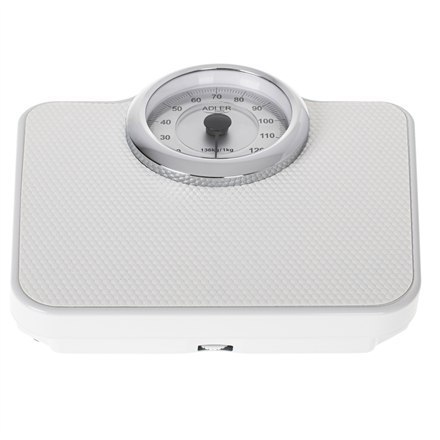 Adler | Mechaniczna waga łazienkowa | AD 8180 | Maksymalna waga (udźwig) 136 kg | Dokładność 1000 g | Biały Adler | Mechaniczna waga łazienkowa | AD 8180 | Maksymalna waga (udźwig) 136 kg | Dokładność 1000 g | Biały