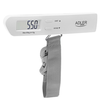 Adler | Travel Luggage Scale | AD 8191 | Maksymalna waga (udźwig) 50 kg | Dokładność 10 g | Szary Adler | Travel Luggage Scale | AD 8191 | Maksymalna waga (udźwig) 50 kg | Dokładność 10 g | Szary