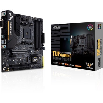 Asus | TUF GAMING B450M-PLUS II | Gniazda pamięci 4 | Liczba złączy SATA 6 x SATA III | Chipset AMD B | Micro ATX | Rodzina proc Asus | TUF GAMING B450M-PLUS II | Gniazda pamięci 4 | Liczba złączy SATA 6 x SATA III | Chipset AMD B | Micro ATX | Rodzina proc