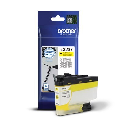 Brother LC3237Y Ink Cartridge - Yellow Prints 1,500 pages Brother LC3237Y Ink Cartridge - Yellow Prints 1,500 pages