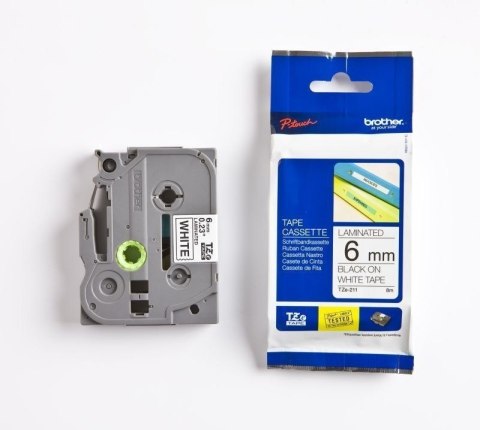 Brother | TZe-211 | Laminated tape | Thermal | Black on white | Roll (0.6 cm x 8 m) Brother | TZe-211 | Laminated tape | Thermal | Black on white | Roll (0.6 cm x 8 m)